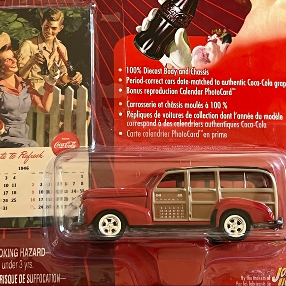 Coca-Cola Calendar Girl Series #11: ‘41 Chevy Special Deluxe Wagon Die-Cast Car - Picture 2 of 3